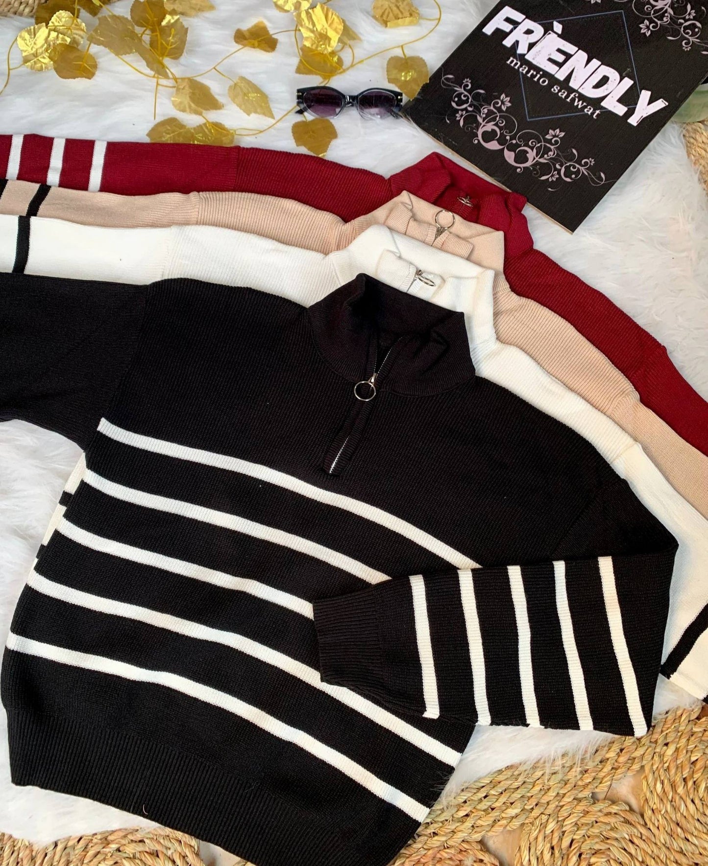 بلوفر تريكوه مخطط خامة تقيلة