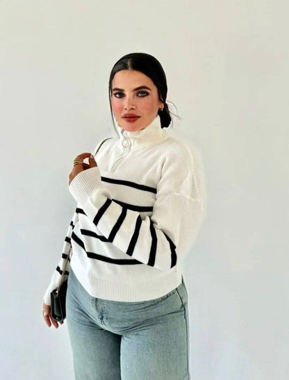 بلوفر تريكوه مخطط خامة تقيلة